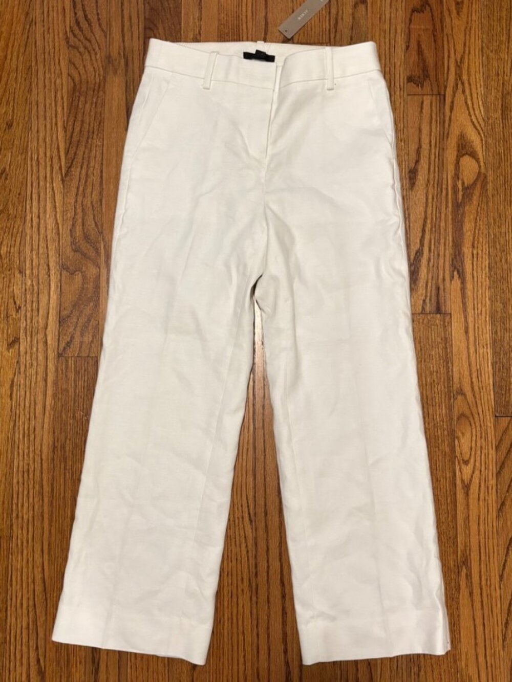 NWT Women's J. Crew Peyton pant in stretch linen, white, size: 0